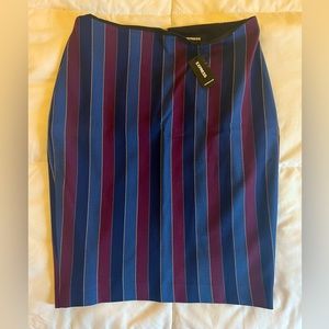NWT Express High Waisted Textured Multi-Striped Pencil Skirt
